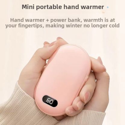 Picture of BNMQ digital display hand warmer suede power bank two-in-one
